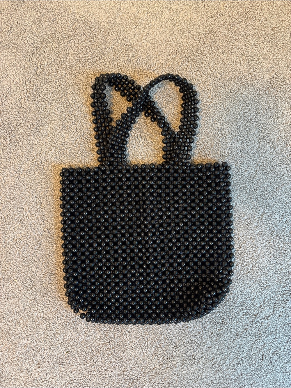 Vintage Black Beaded Mini Tote